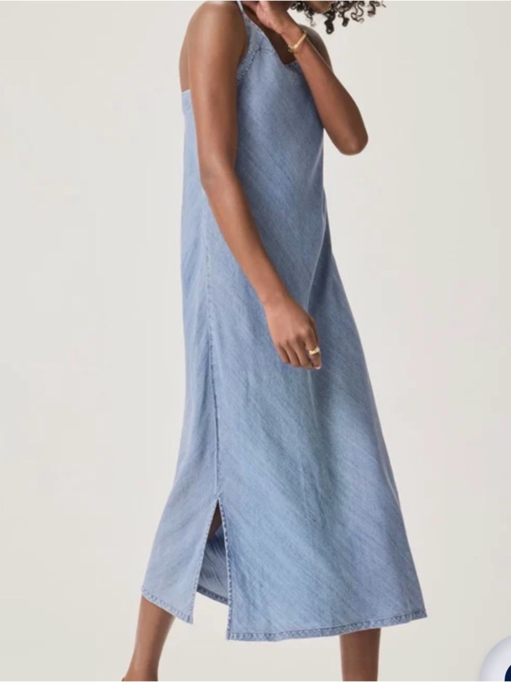 Splendid Light Blue Indigo Denim Slip Midi Dress